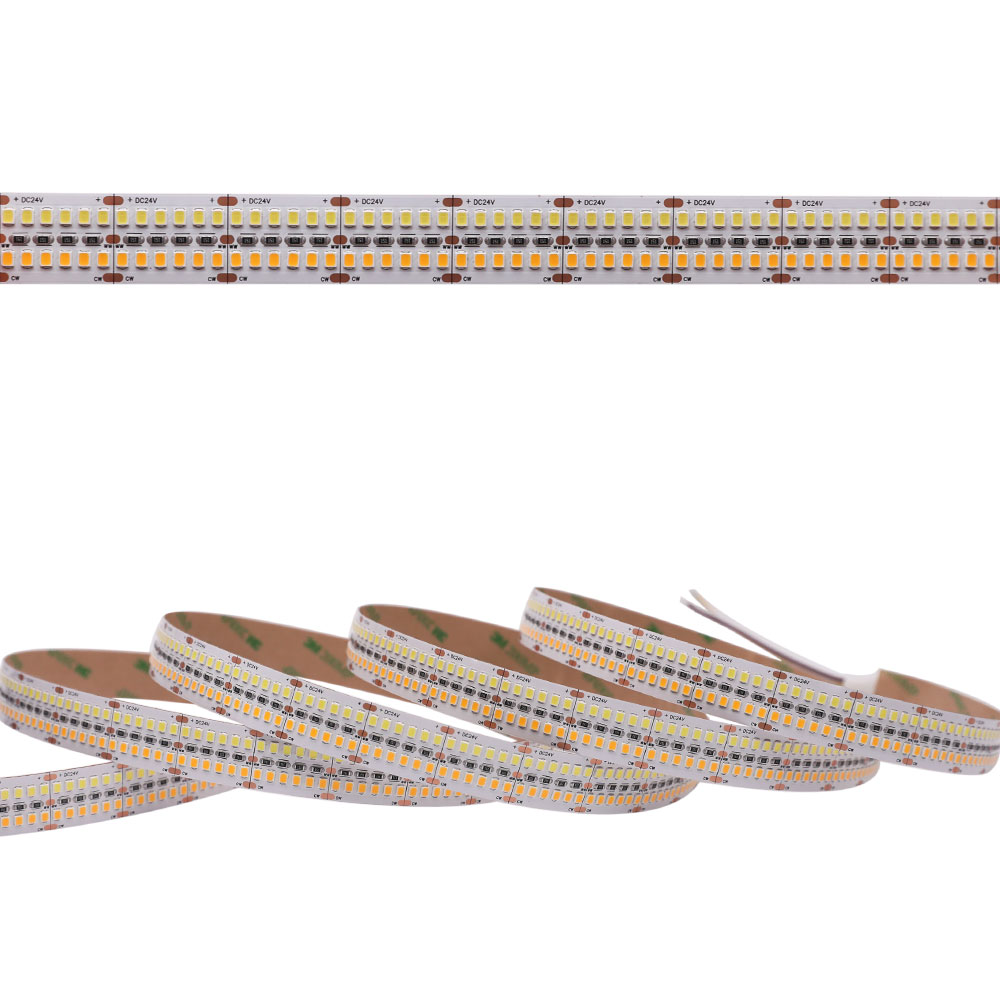 DC24V Double Row 2835SMD 16.4Ft 2400LEDs Super Bright Tunable White LED Strip Lights DC24V Double Row 2835SMD 16.4Ft 2400LEDs Super Bright Tunable White LED Strip Lights